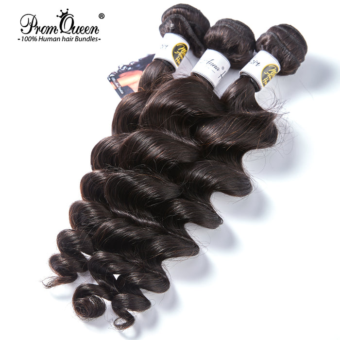 Promqueen Human Hair Brazilian Virgin Hair Loose Wave 3 Bundles Lot