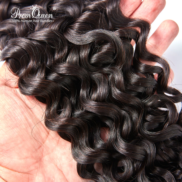 Promqueen Brazilian Human Hair Italian Curly / Kinky Straight / Deep Wave  3 Bundles Lot