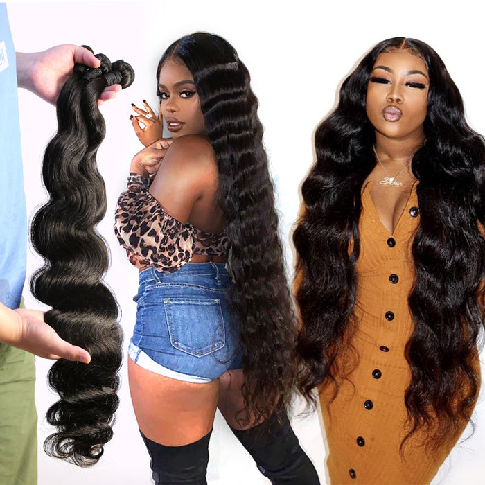 PromQueen Brazilian Virgin Hair Human Hair Bundles Body Wave