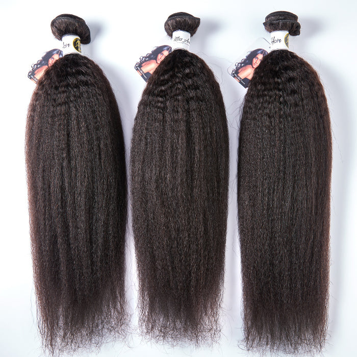 Promqueen Brazilian Human Hair Kinky Straight/Deep Wave/Kinky Curly 3 Bundles Lot