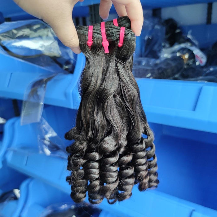 Wholesale Curly Wave Double Drawn Hair Weave Full End Virgin Hair Human Hair Bundles