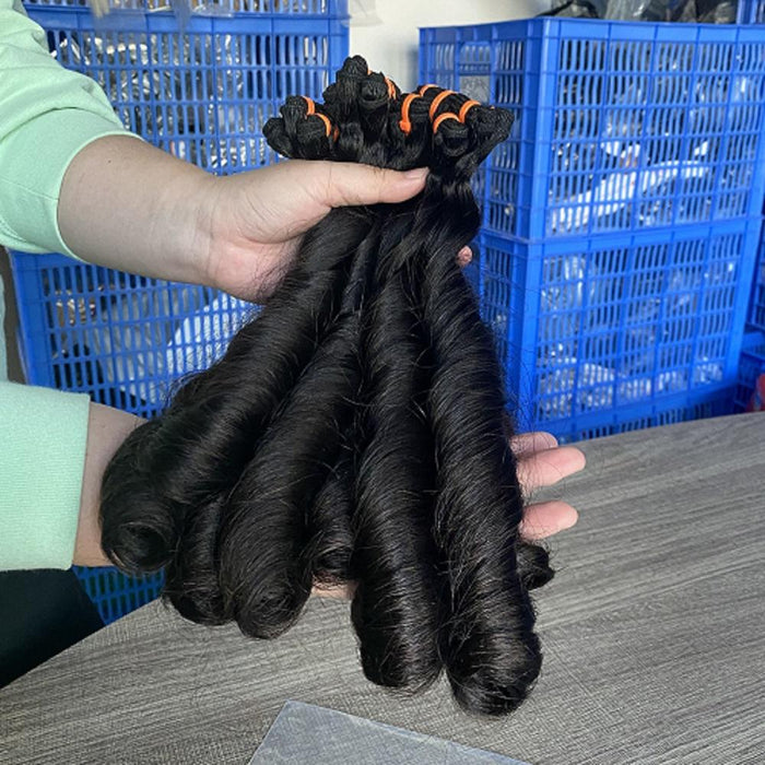 Wholesale Curly Wave Double Drawn Hair Weave Full End Virgin Hair Human Hair Bundles