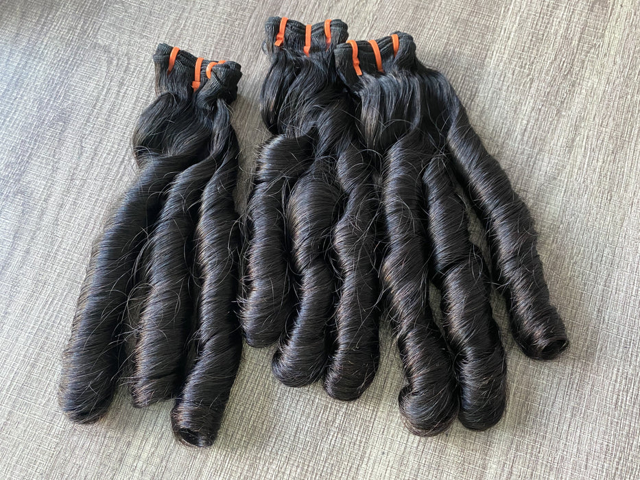 Double Drawn Spring Curly Virgin Hair Full End Soft Human Hair