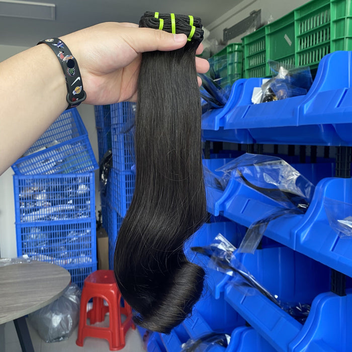 Double Drawn Hook Straight Virgin Hair Full End Soft Human Hair