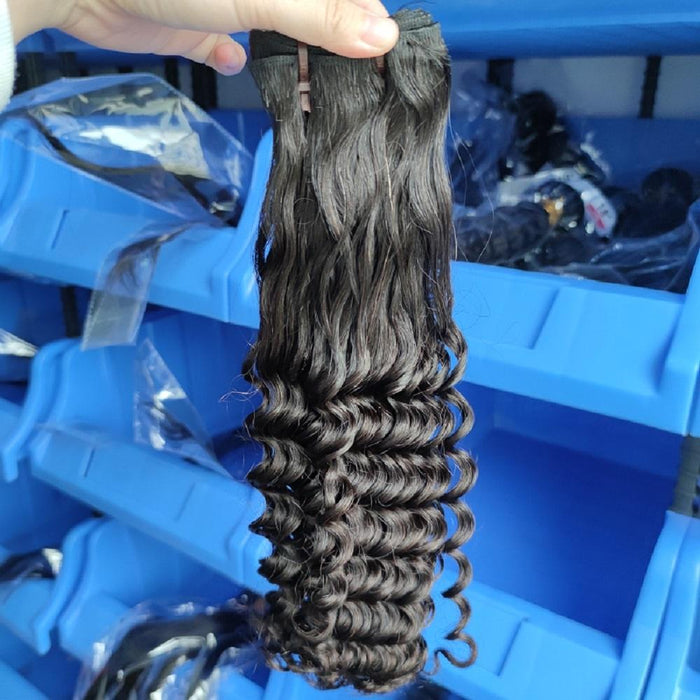 Wholesale Curly Wave Double Drawn Hair Weave Full End Virgin Hair Human Hair Bundles