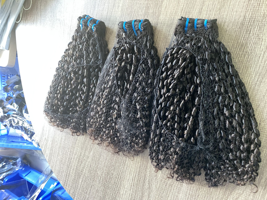 Double Drawn Fumi QQ Curly Virgin Hair Full End Soft Human Hair