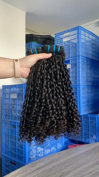 Double Drawn Fumi QQ Curly Virgin Hair Full End Soft Human Hair