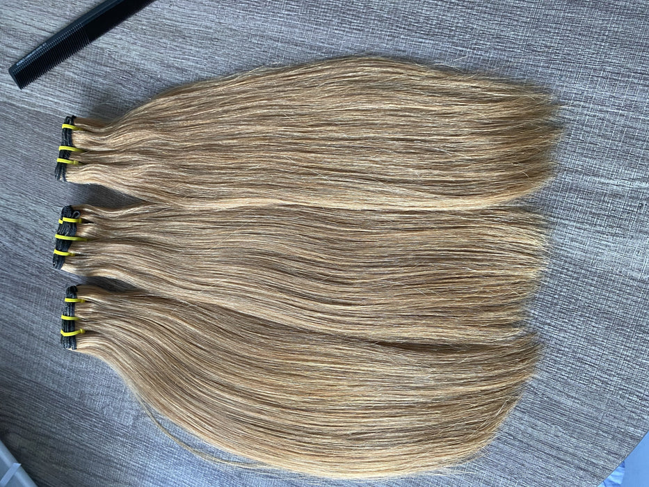 Double Drawn Color #27 Straight Virgin Hair Full End Soft Human Hair