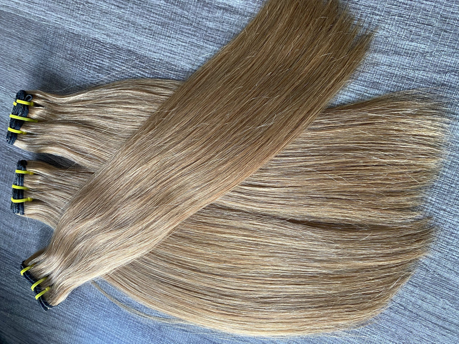 Double Drawn Color #27 Straight Virgin Hair Full End Soft Human Hair